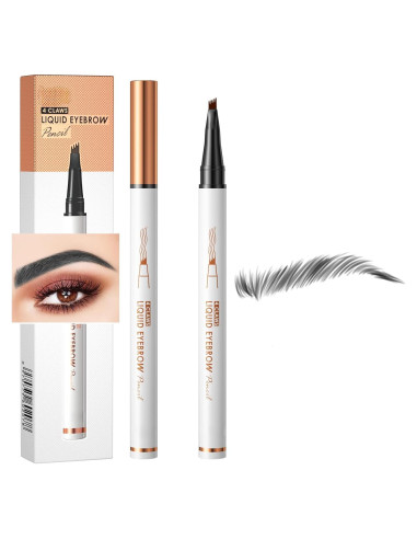 Lápiz de Cejas 4 Puntas Yulinlon Negro Impermeable 36h