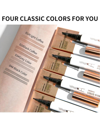 Lápiz de Cejas 4 Puntas Yulinlon Negro Impermeable 36h