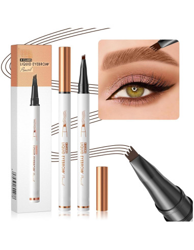 Lápiz de Cejas 4 Puntas Yulinlon Negro Impermeable 36h