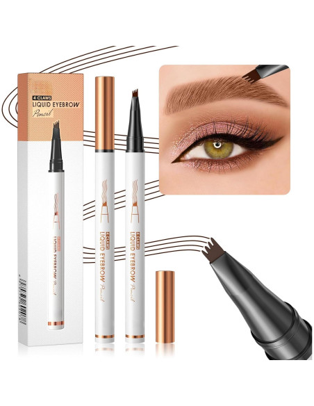 Lápiz de Cejas 4 Puntas Yulinlon Negro Impermeable 36h