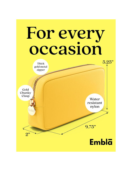 Bolsa de Maquillaje Embla Pequeña de Nylon Impermeable Plátano