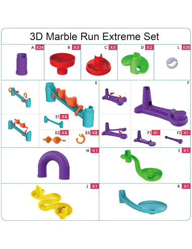 Juego de Carrera de Laberinto de Canicas Blacka 56 Piezas