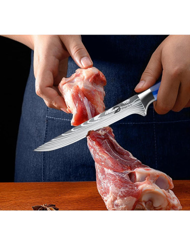 Conjunto de cuchillos Dfito Chef 9 piezas acero inoxidable Pakkawood