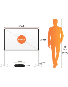 Pantalla de Proyector Portátil AODIOU 60" 16:9 HD Plegable 2