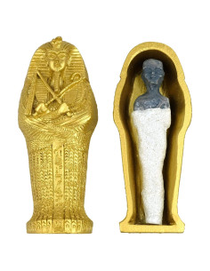 Sarcófago de Faraón con Momia Egipcia TRANSGOOD 9 cm Oro