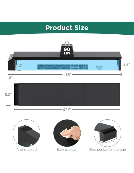 Soporte Doble para Monitor VERSASKY 105 cm Ergonómico con Almacenamiento
