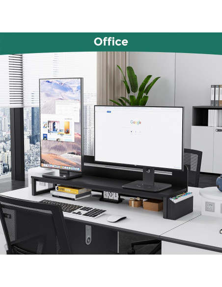 Soporte Doble para Monitor VERSASKY 105 cm Ergonómico con Almacenamiento