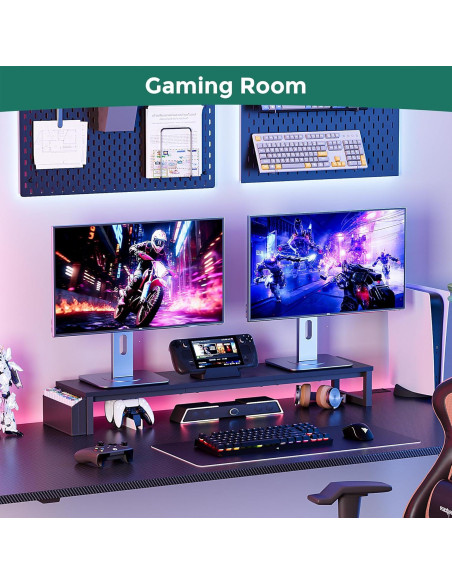 Soporte Doble para Monitor VERSASKY 105 cm Ergonómico con Almacenamiento