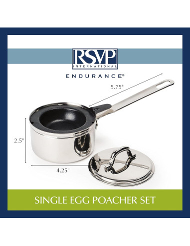Conjunto Poach de Huevo RSVP Internacional con Sartén Acero Inoxidable