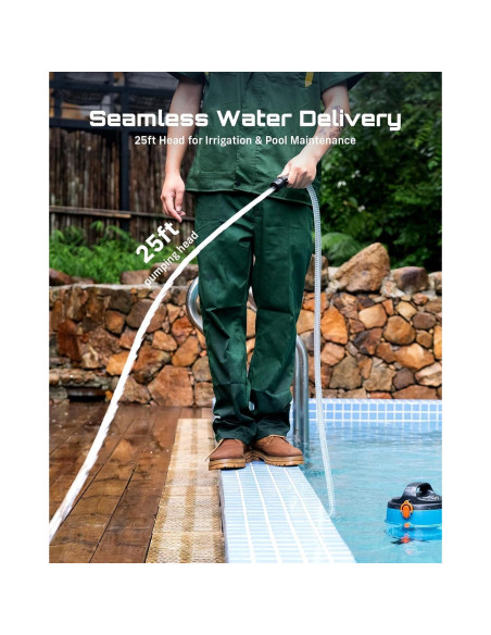 Bomba de Agua Flotante SEESII 720GPH 2 Baterías 4000mAh