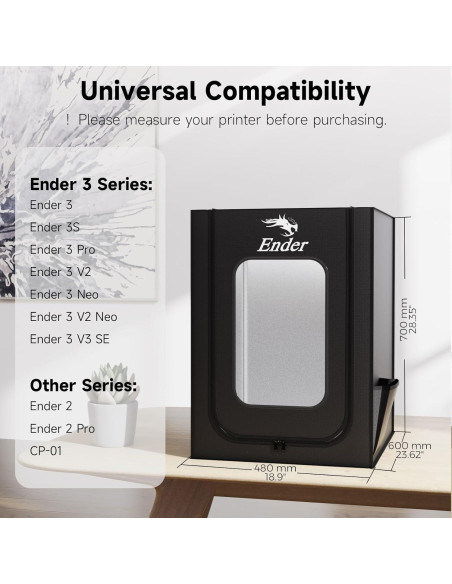 Cubierta Protectora para Impresora 3D Creality 480x600x720mm