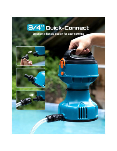 Bomba de Agua Flotante SEESII 720GPH 2 Baterías 4000mAh