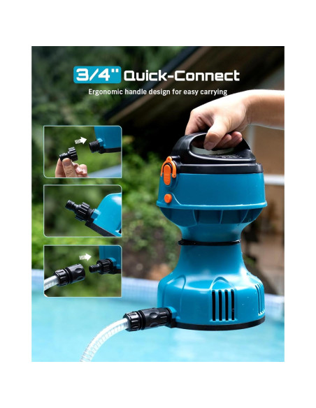 Bomba de Agua Flotante SEESII 720GPH 2 Baterías 4000mAh