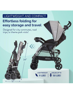 Carrito de Paraguas Kolcraft KL029 Gris Pizarra Ligero 5.9 kg 2