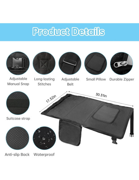 Cama de Viaje para Niños Zyphoria - Extensor de Asiento Negro