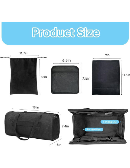 Cama de Viaje para Niños Zyphoria - Extensor de Asiento Negro