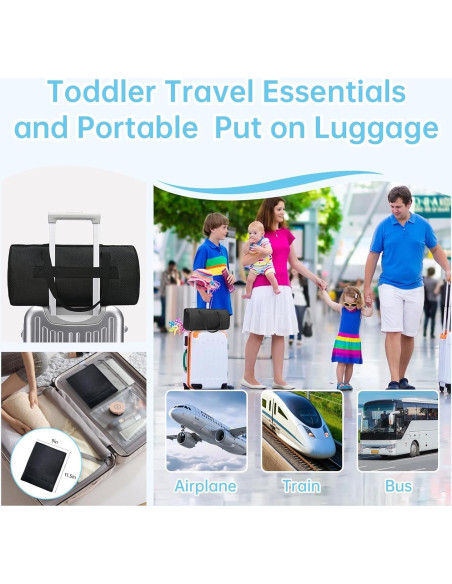 Cama de Viaje para Niños Zyphoria - Extensor de Asiento Negro