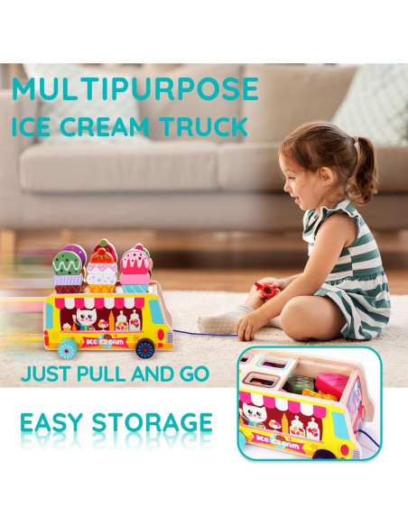 Camión de Helados de Madera ShenZhen MaxLink 28 Piezas