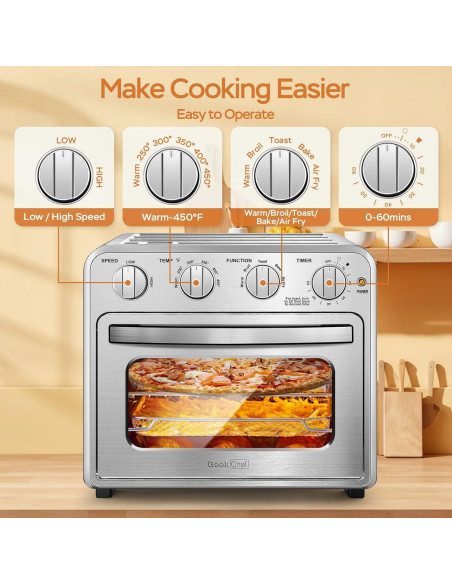 Freidora de Aire Geek Chef GTO16 16QT Acero Inoxidable