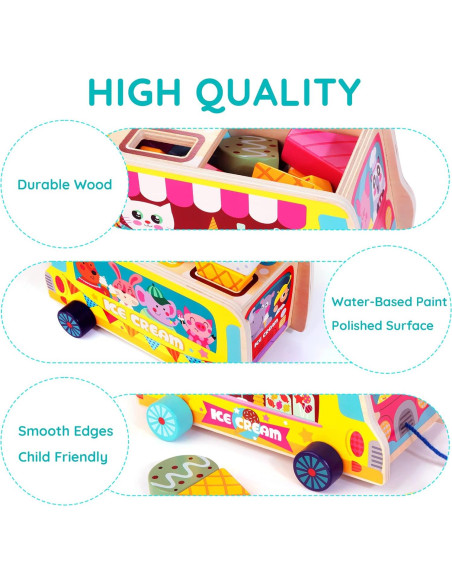 Camión de Helados de Madera ShenZhen MaxLink 28 Piezas