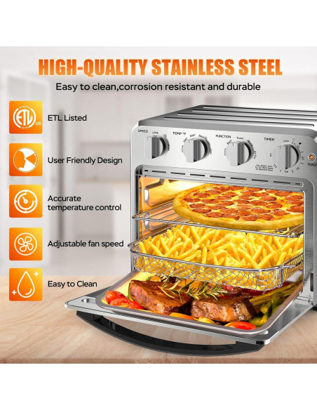 Freidora de Aire Geek Chef GTO16 16QT Acero Inoxidable