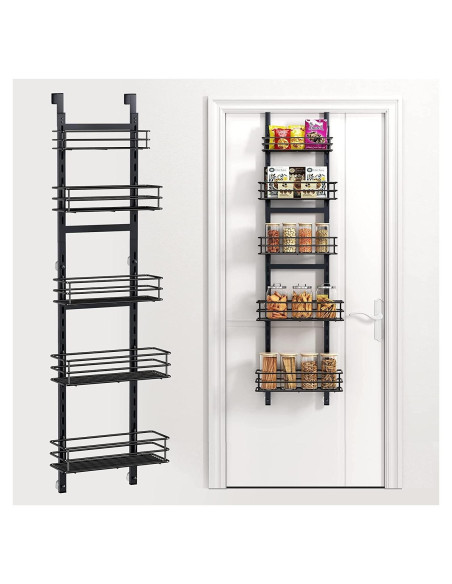 Organizador de despensa sobre puerta Purdaz 5 niveles ajustable Organizador de despensa sobre puerta Purdaz 5 niveles ajustable