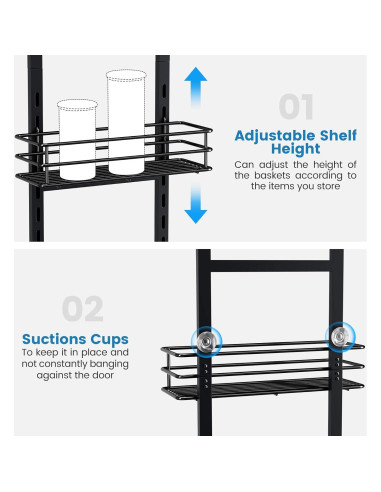 Organizador de despensa sobre puerta Purdaz 5 niveles ajustable