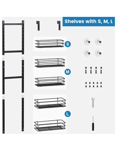 Organizador de despensa sobre puerta Purdaz 5 niveles ajustable