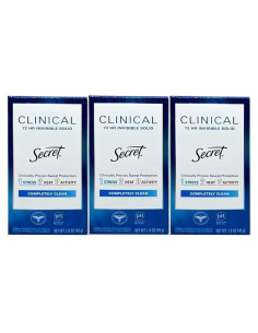 Desodorante Secret Clinical Completamente Limpio 3 Paquetes 45g