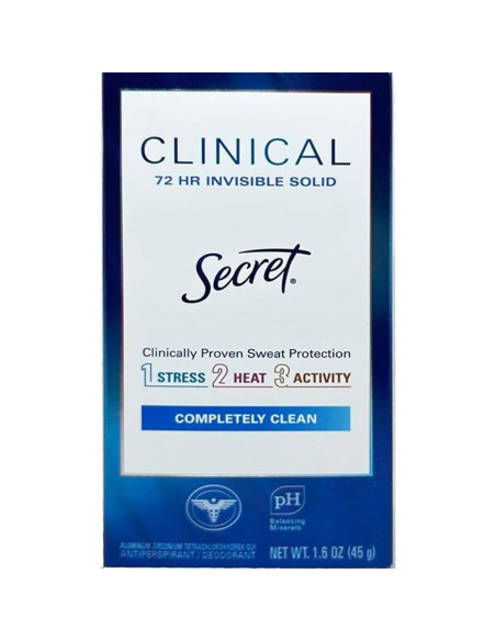 Desodorante Secret Clinical Completamente Limpio 3 Paquetes 45g Desodorante Secret Clinical Completamente Limpio 3 Paquetes 45g