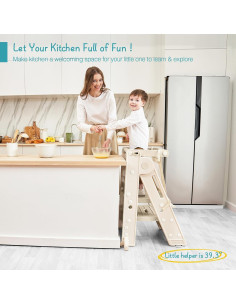 Torre de Aprendizaje Montessori Forbena Plegable Albaricoque 2