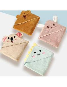 Toalla de Bebé con Capucha Gucilulu - Terciopelo Coral 78.74 cm 2