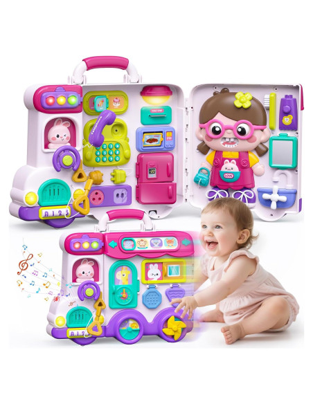 Juguete Busy Board Montessori Vanvimen 54-en-1 para Niños 1-3 Años