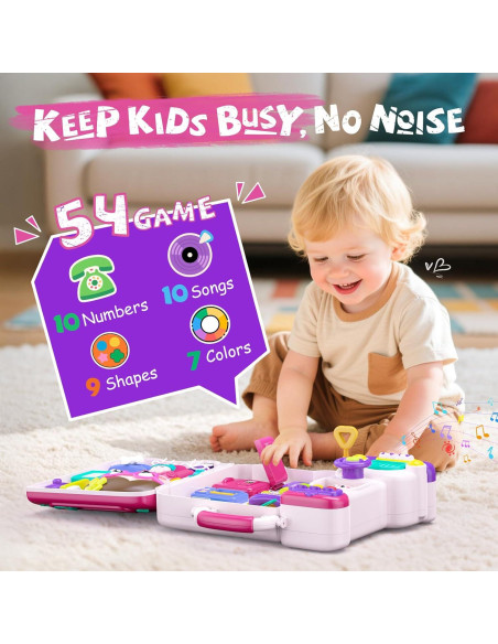Juguete Busy Board Montessori Vanvimen 54-en-1 para Niños 1-3 Años