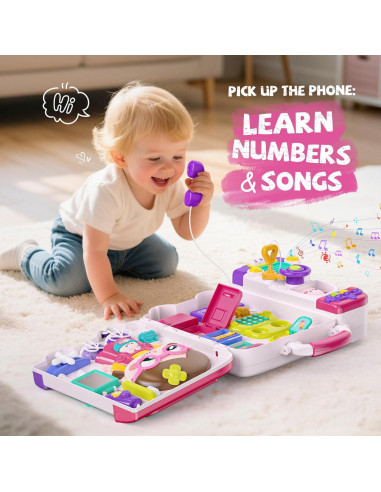 Juguete Busy Board Montessori Vanvimen 54-en-1 para Niños 1-3 Años