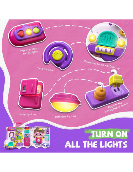 Juguete Busy Board Montessori Vanvimen 54-en-1 para Niños 1-3 Años