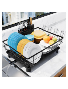 Estante para Secar Platos Homaxy Negro 42.93x32.99 cm Multifuncional