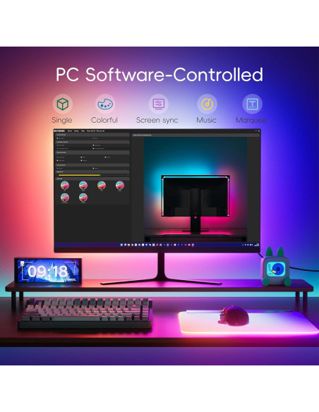Luces de Tira LED RGBIC Skydimo 24" Sincronización PC Luces de Tira LED RGBIC Skydimo 24" Sincronización PC
