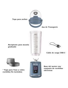 Batidora Portátil Ninja BC151 Inalámbrica 0.75kg 18oz USB-C 2