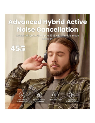 Auriculares Bluetooth Edifier ES850NB con ANC, 92H, Negro