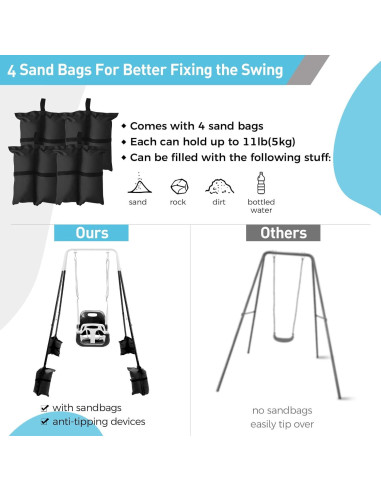 Columpio 3-en-1 FUNLIO para Niños Pequeños - Negro