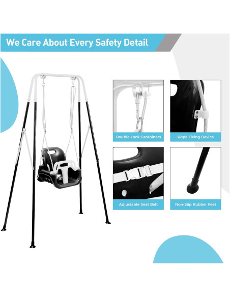 Columpio 3-en-1 FUNLIO para Niños Pequeños - Negro