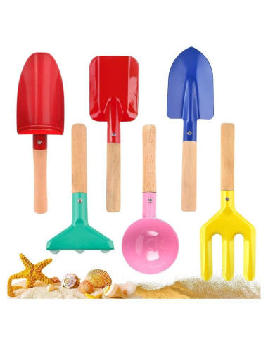 Set de Jardinería para Niños Apidgrowth 6 Piezas con Mango de Madera