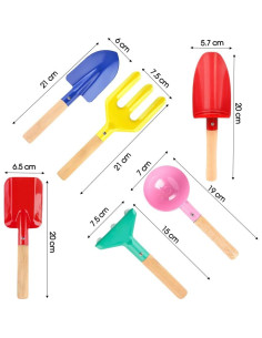 Set de Jardinería para Niños Apidgrowth 6 Piezas con Mango de Madera 2