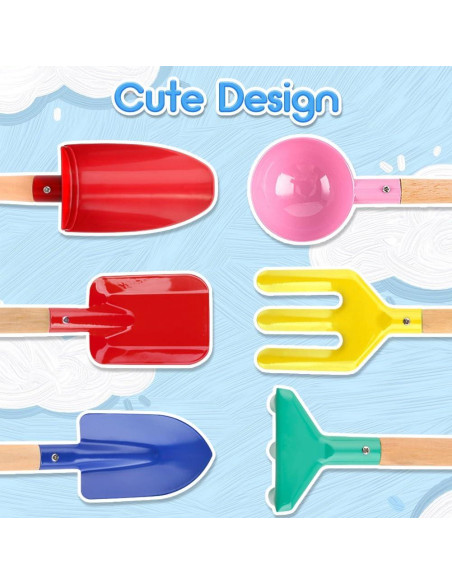 Set de Jardinería para Niños Apidgrowth 6 Piezas con Mango de Madera