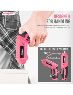 Kit de Herramientas Eléctricas Hi-Spec 42 Piezas Rosa 4V USB 2