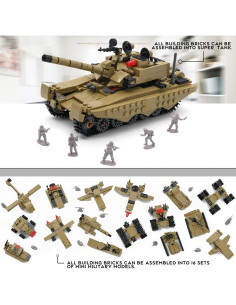 Juego de Bloques de Construcción KAZI Tanque Militar 517 Piezas 2