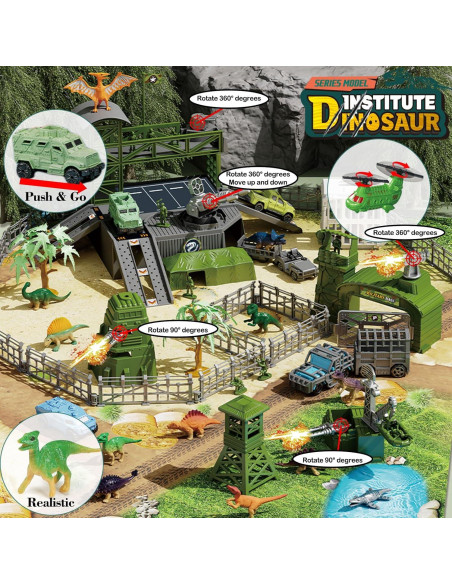 Juego de Batalla de Dinosaurios Militares Frontoytall 56 Piezas