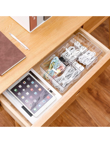 Caja organizadora de cables Yesesion grande con tapa y 10 lazos Caja organizadora de cables Yesesion grande con tapa y 10 lazos