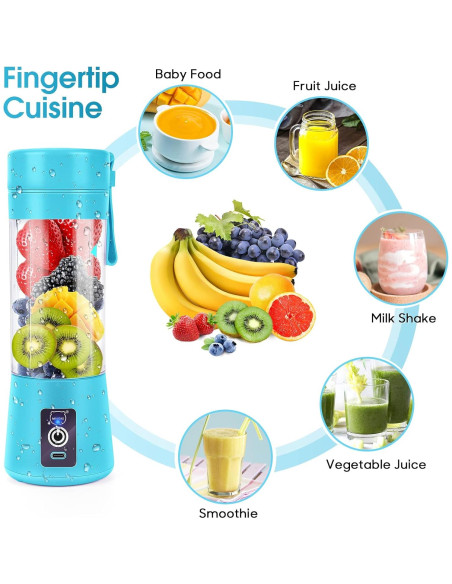 Licuadora Portátil MIAOKE 350ml Recargable USB Azul Licuadora Portátil MIAOKE 350ml Recargable USB Azul